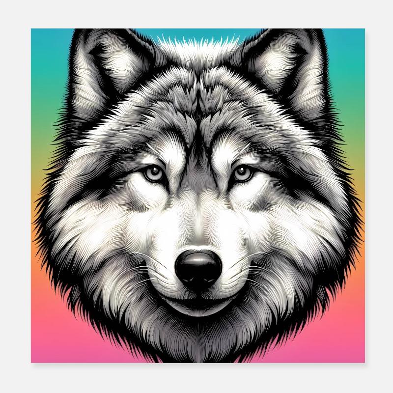 Loup Poster 20 x 20 cm