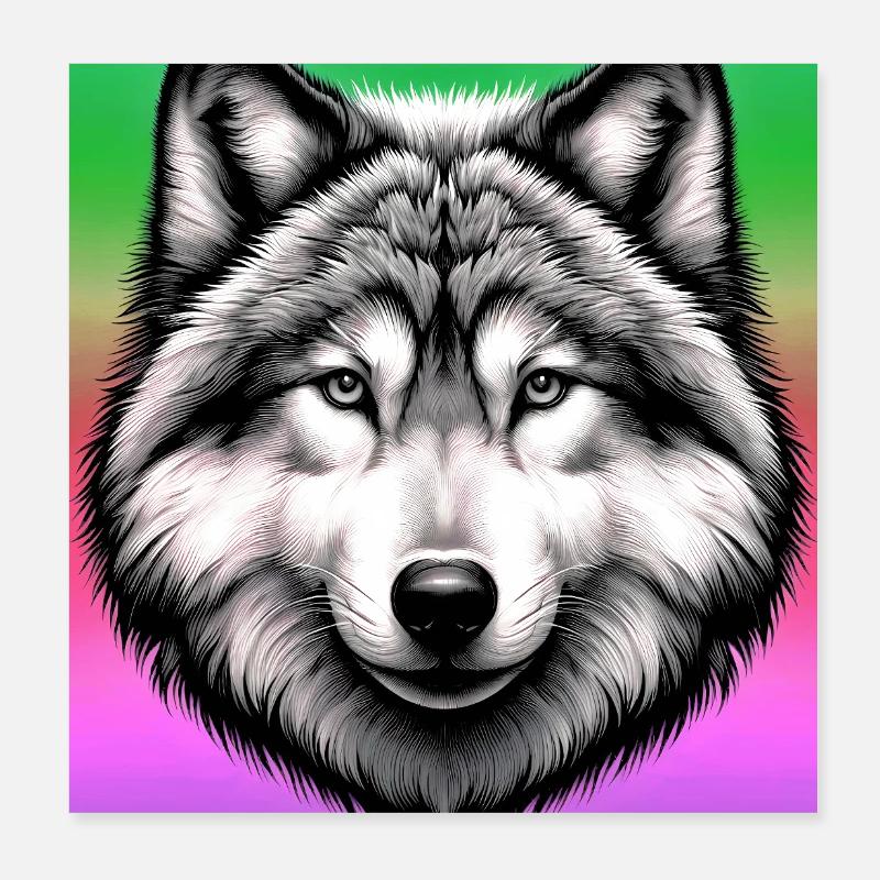 Wolf Poster 8" x 8" (20x20 cm)
