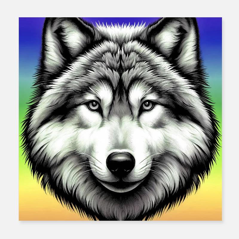 Wolf Poster 8" x 8" (20x20 cm)