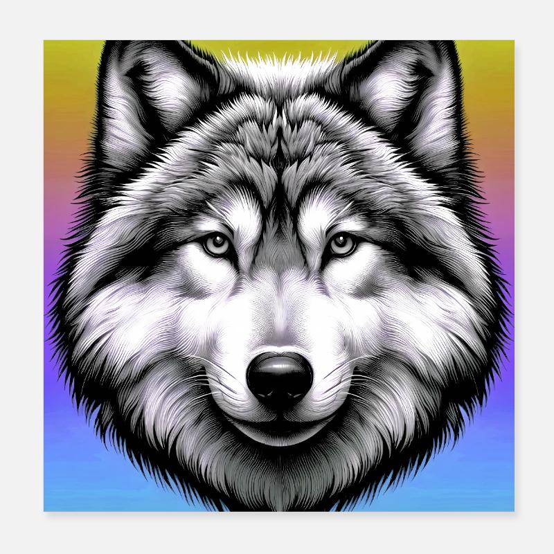 Loup Poster 20 x 20 cm