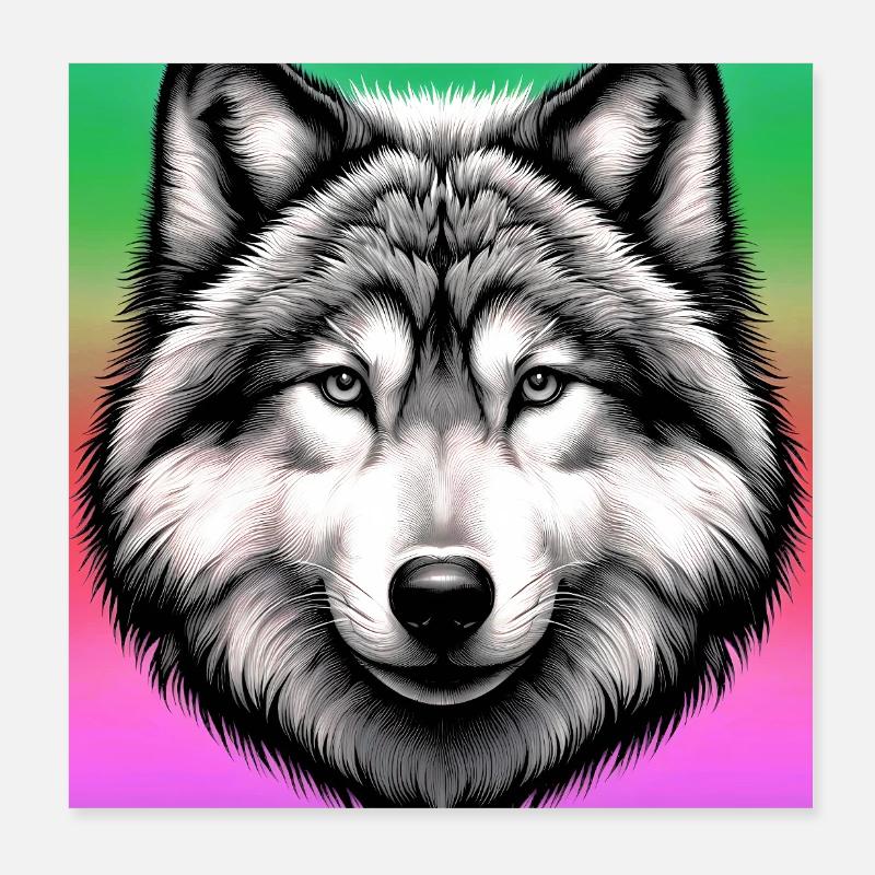 Loup Poster 20 x 20 cm