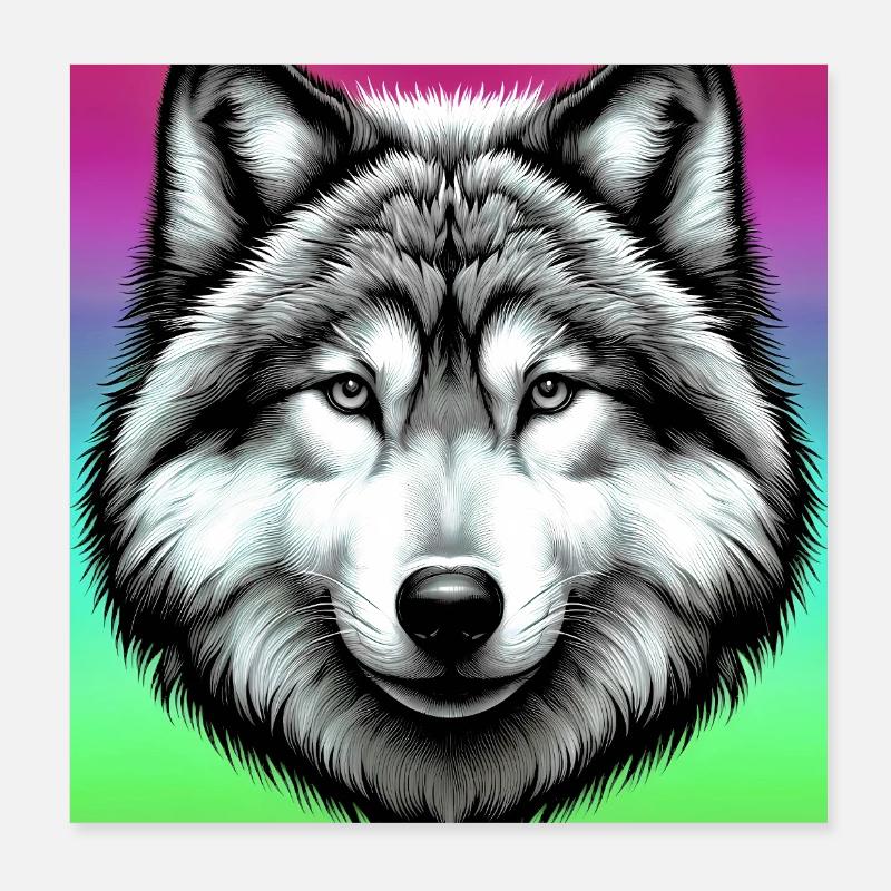 Wolf Poster 20x20 cm