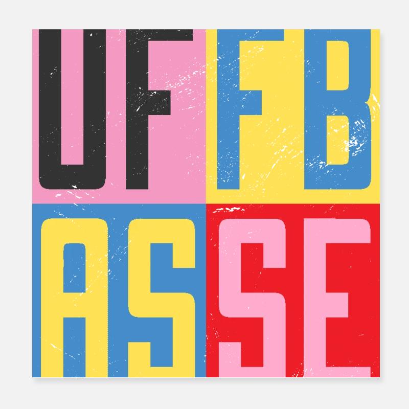 Uffbasse Design - Poster 20x20 cm - Weiß