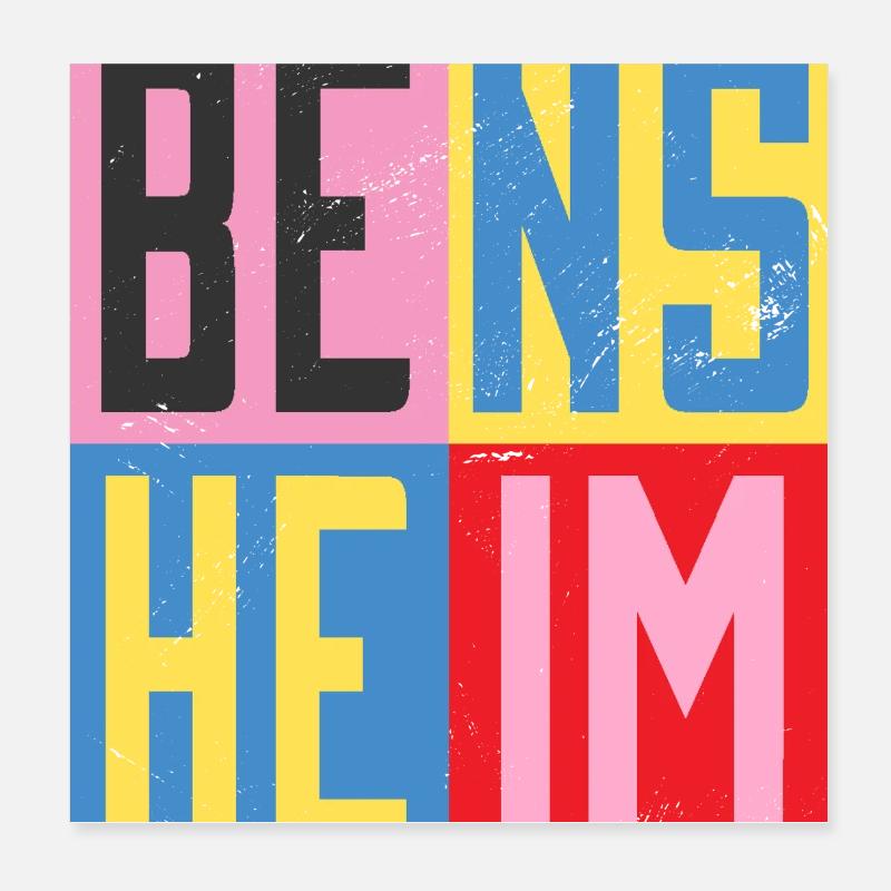 Conception des villes de Bensheim Poster 20 x 20 cm