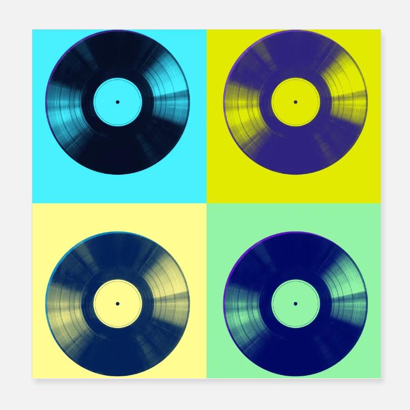 Pop-Art-Vinylalben Poster 20x20 cm