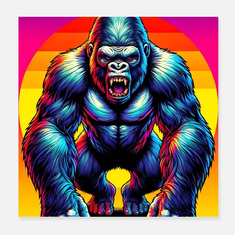 Gorilla Poster 20x20 cm