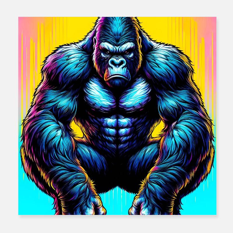 Gorilla Poster 20x20 cm