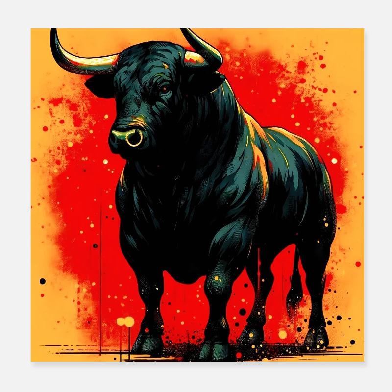taureau Poster 20 x 20 cm