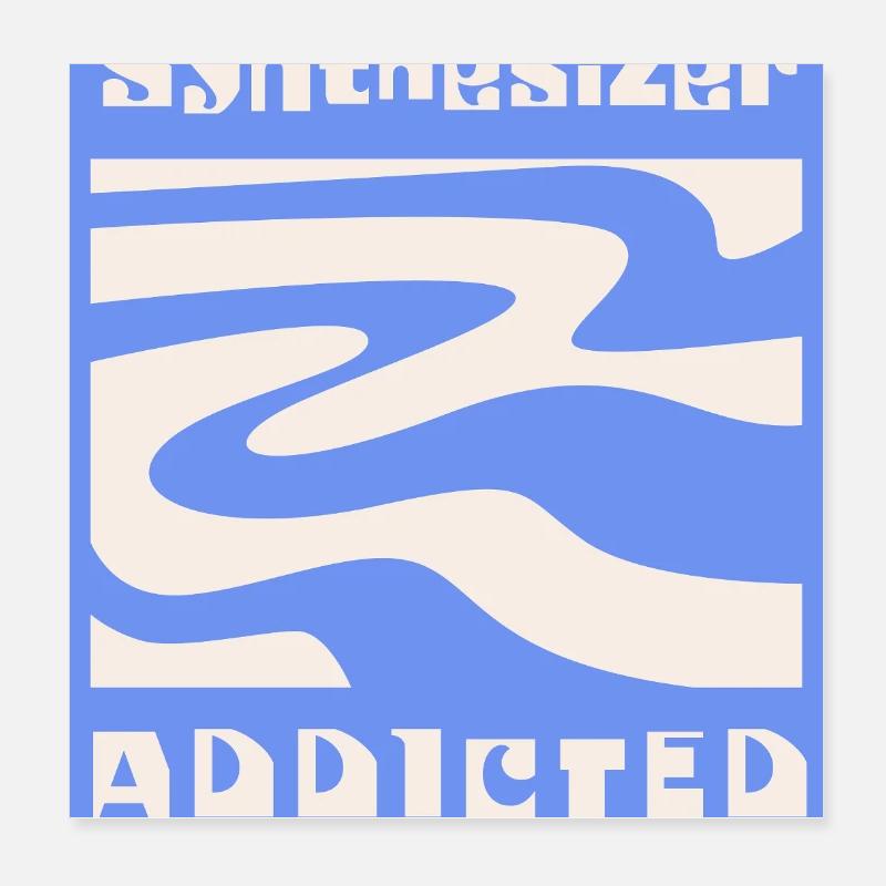 Synthesizer addicted Synth Modular Poster 8" x 8" (20x20 cm)