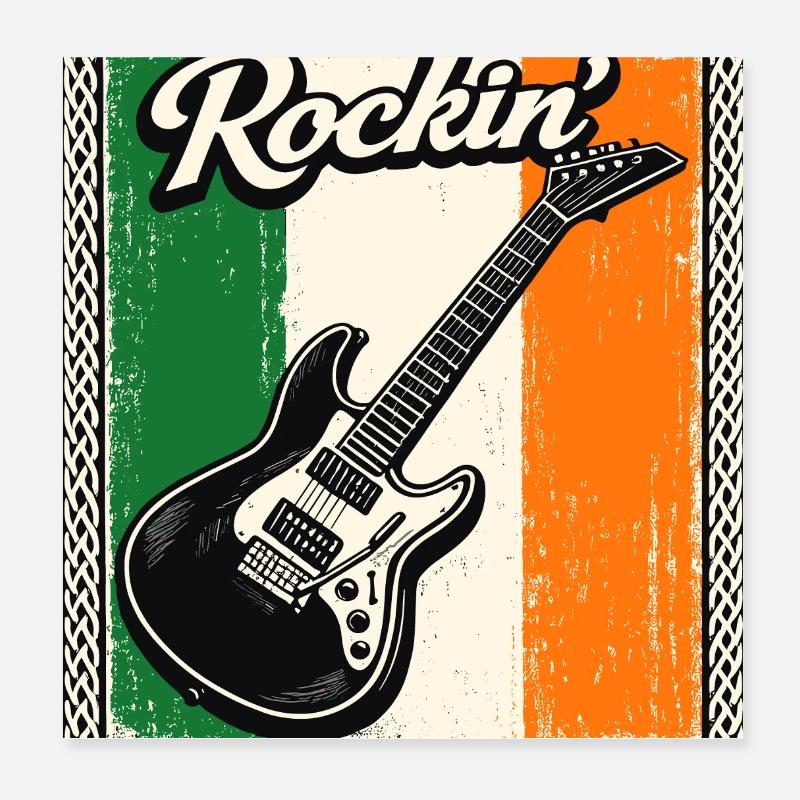 Cadeau d’anniversaire de guitare de St Patrick Poster 20 x 20 cm