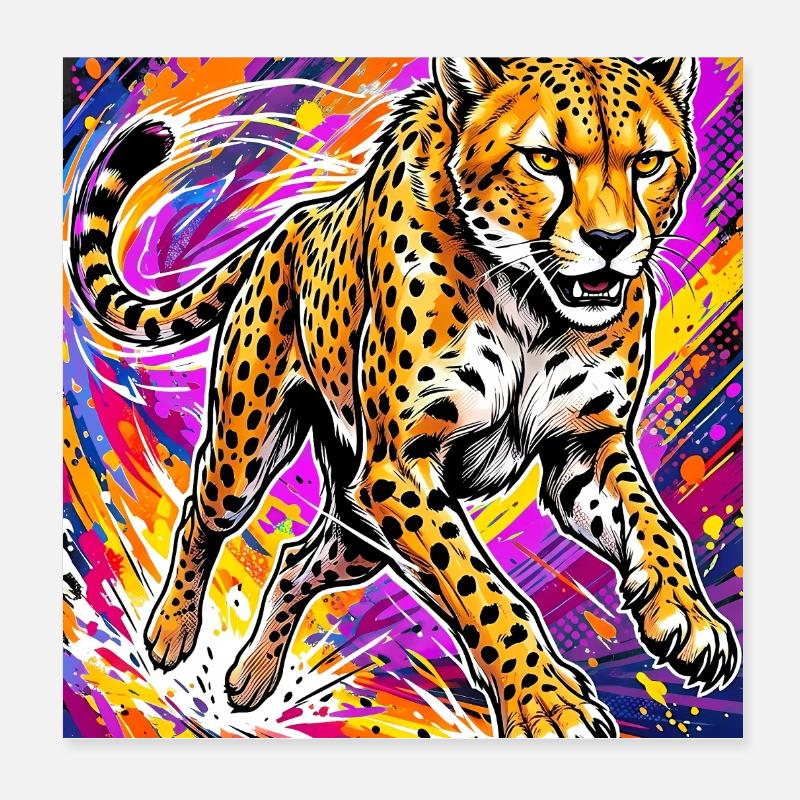Gepard Poster 20x20 cm