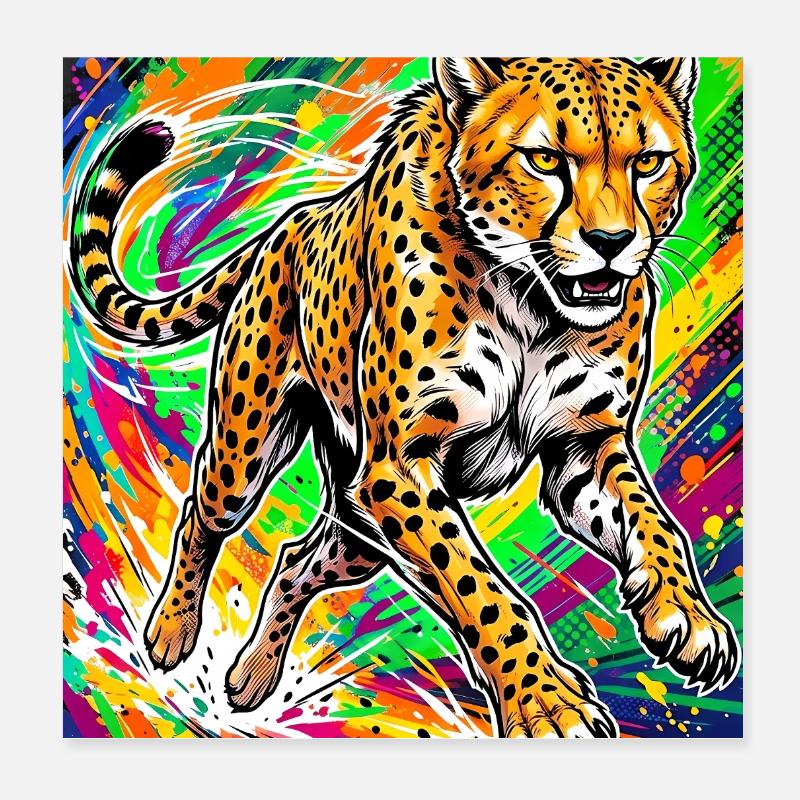 cheetah Poster 8" x 8" (20x20 cm)