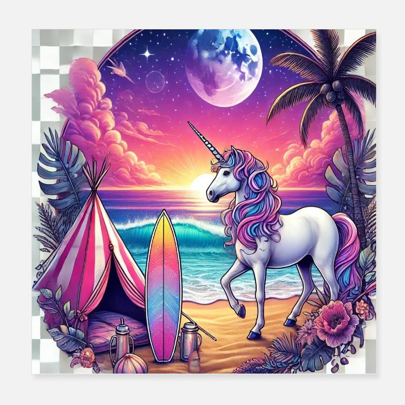 Magisches Einhorn Poster 20x20 cm