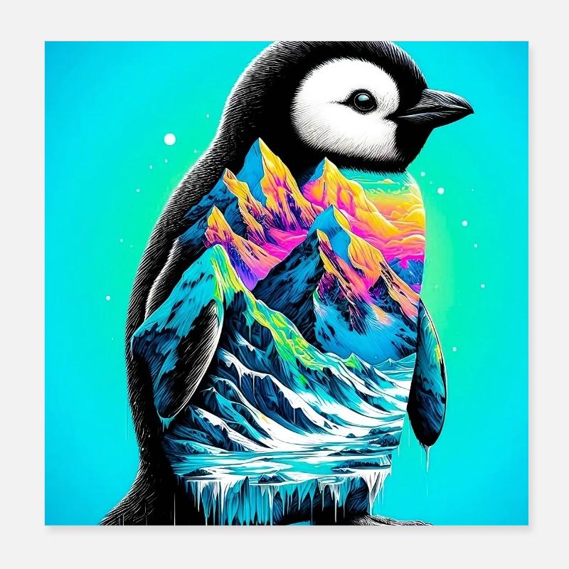 pingouin Poster 20 x 20 cm