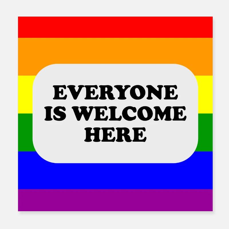 Drapeau arc-en-ciel pour les espaces sécurisés LGBT Poster 20 x 20 cm