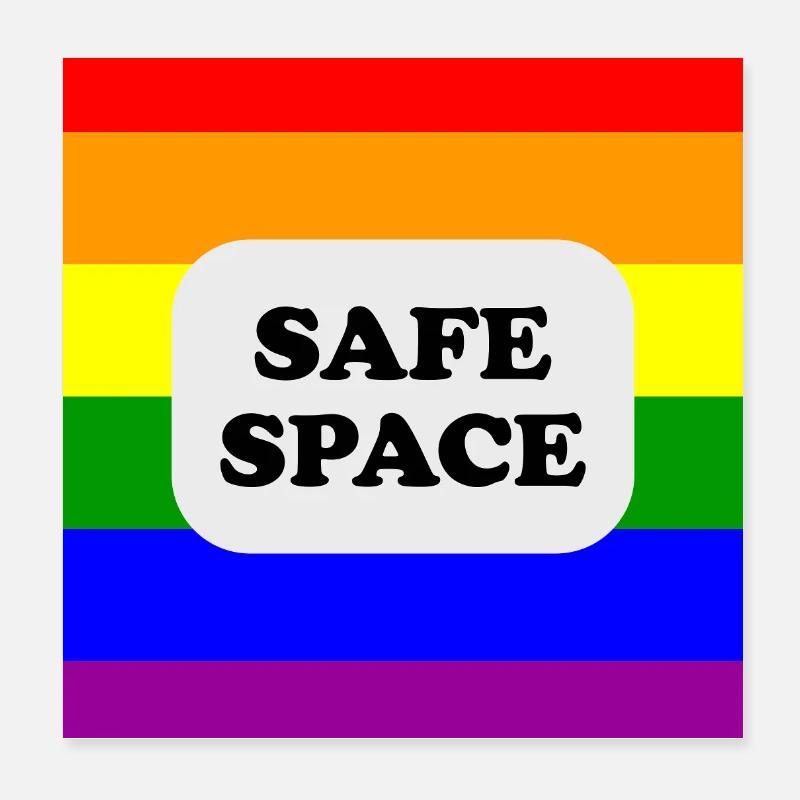 Drapeau arc-en-ciel pour les espaces sécurisés LGBT Poster 20 x 20 cm