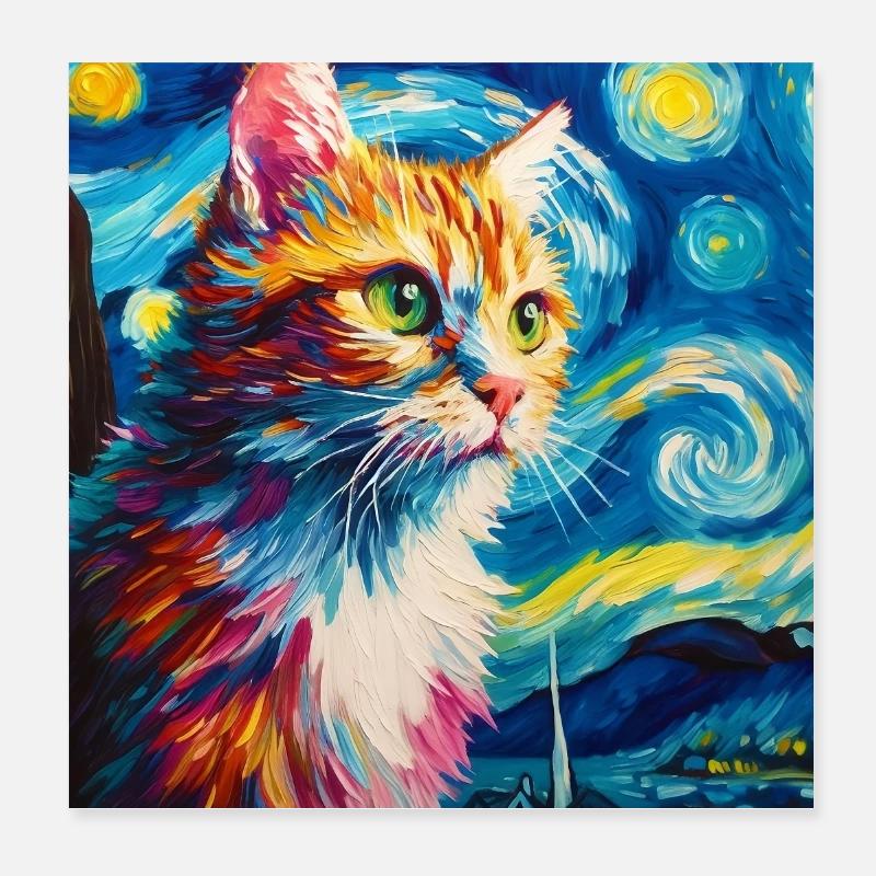 Katze Poster 20x20 cm