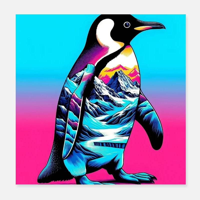 penguin Poster 8" x 8" (20x20 cm)
