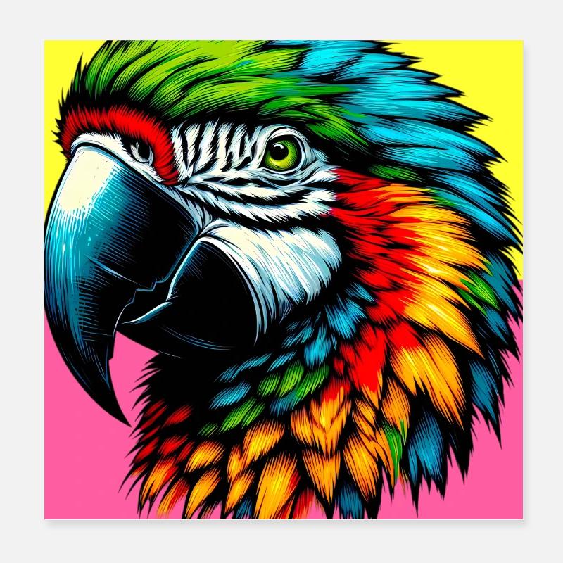 parrot Poster 8" x 8" (20x20 cm)