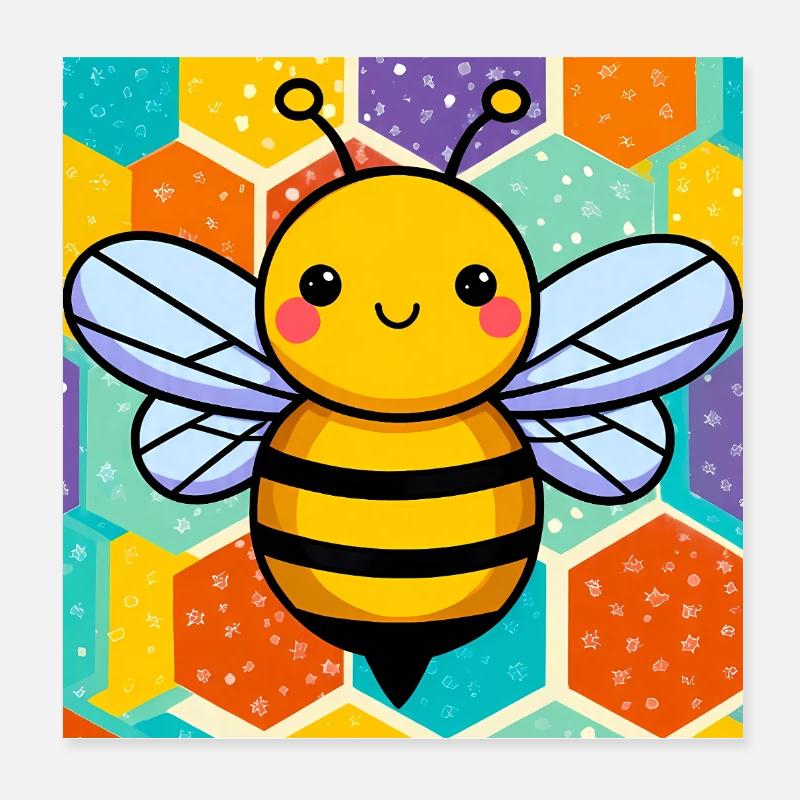 bee Poster 8" x 8" (20x20 cm)