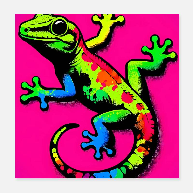 Gecko Poster 20 x 20 cm