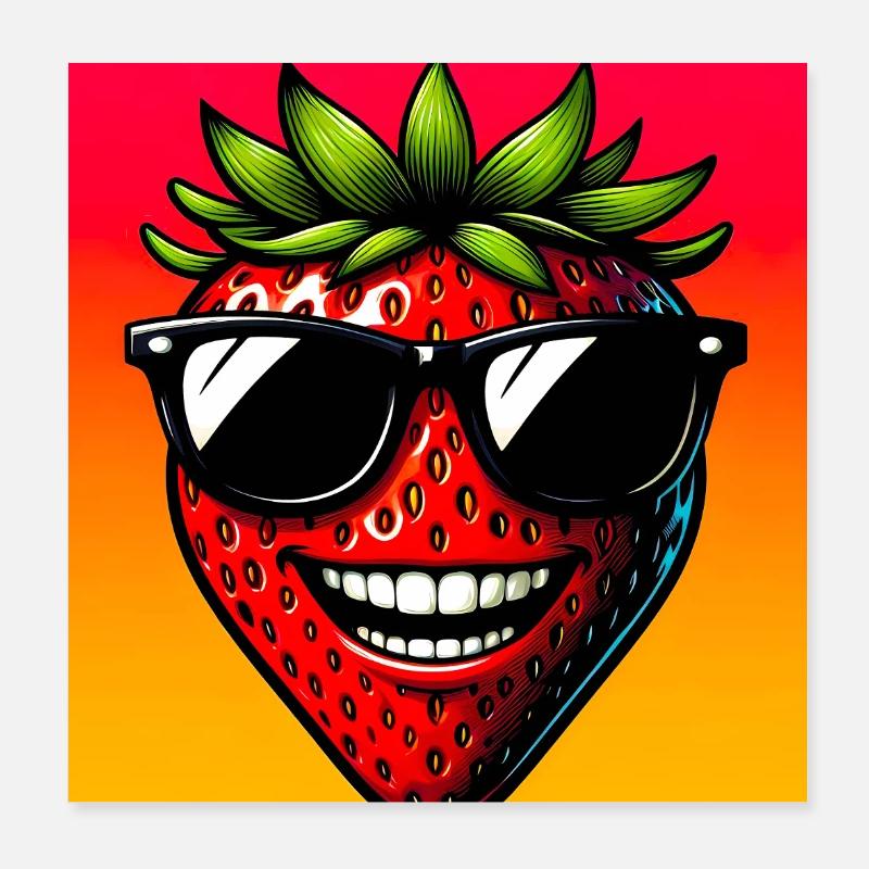 Erdbeeren Erdbeeren Poster 20x20 cm