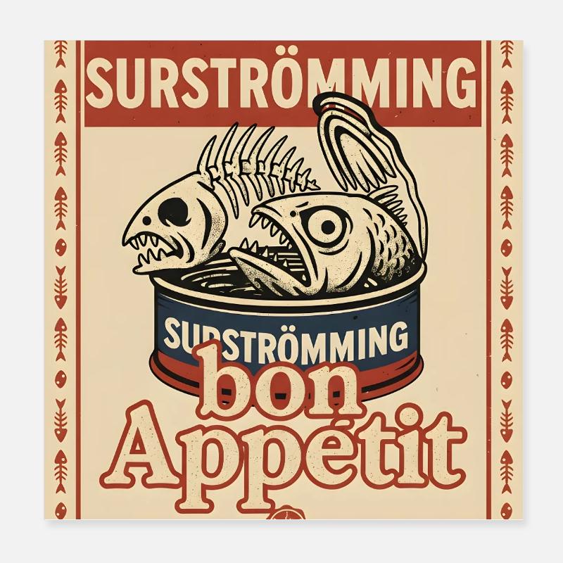 Surströmming Daring Challenge Poster 8" x 8" (20x20 cm)
