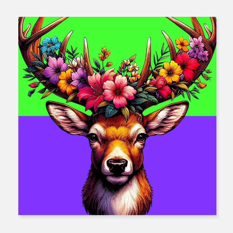 Hirsch Poster 20x20 cm