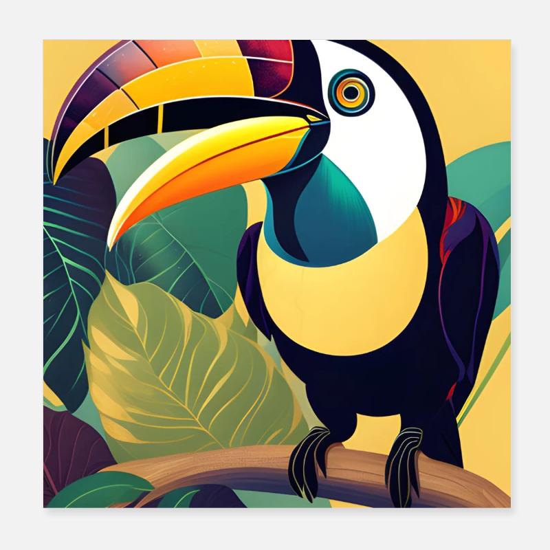Toucan Poster 8" x 8" (20x20 cm)