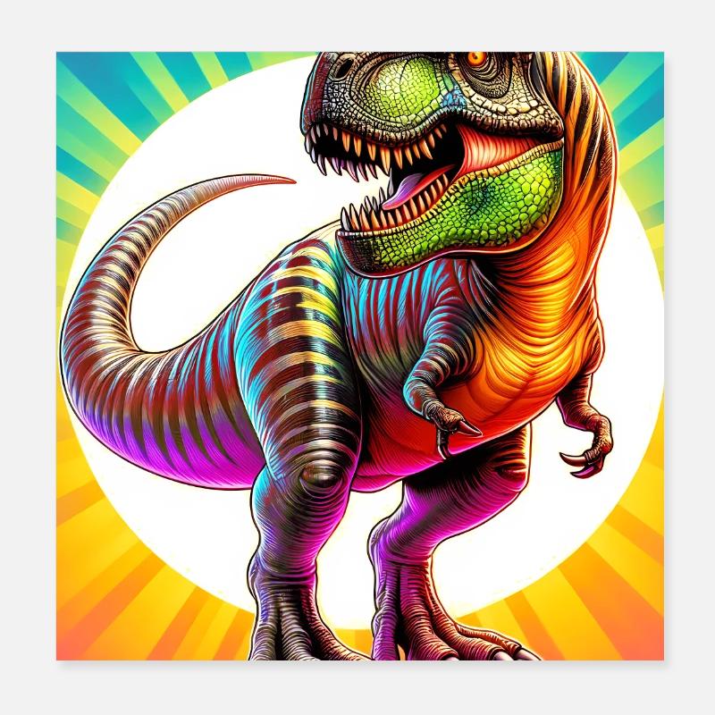 dinosaur Poster 8" x 8" (20x20 cm)