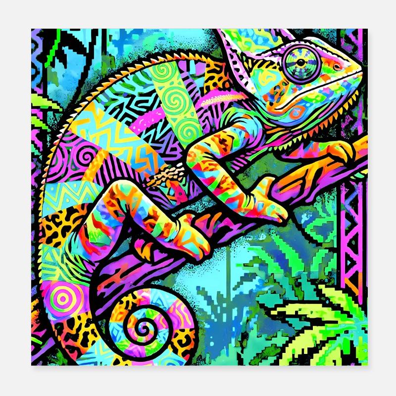 chameleon Poster 8" x 8" (20x20 cm)