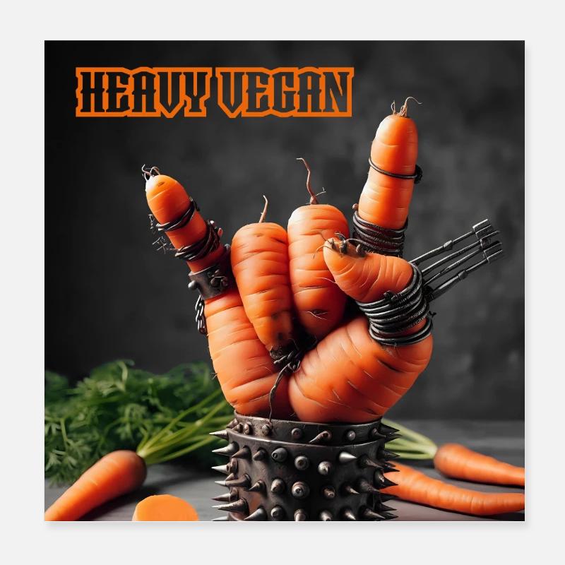 Végétalien lourd Poster 20 x 20 cm