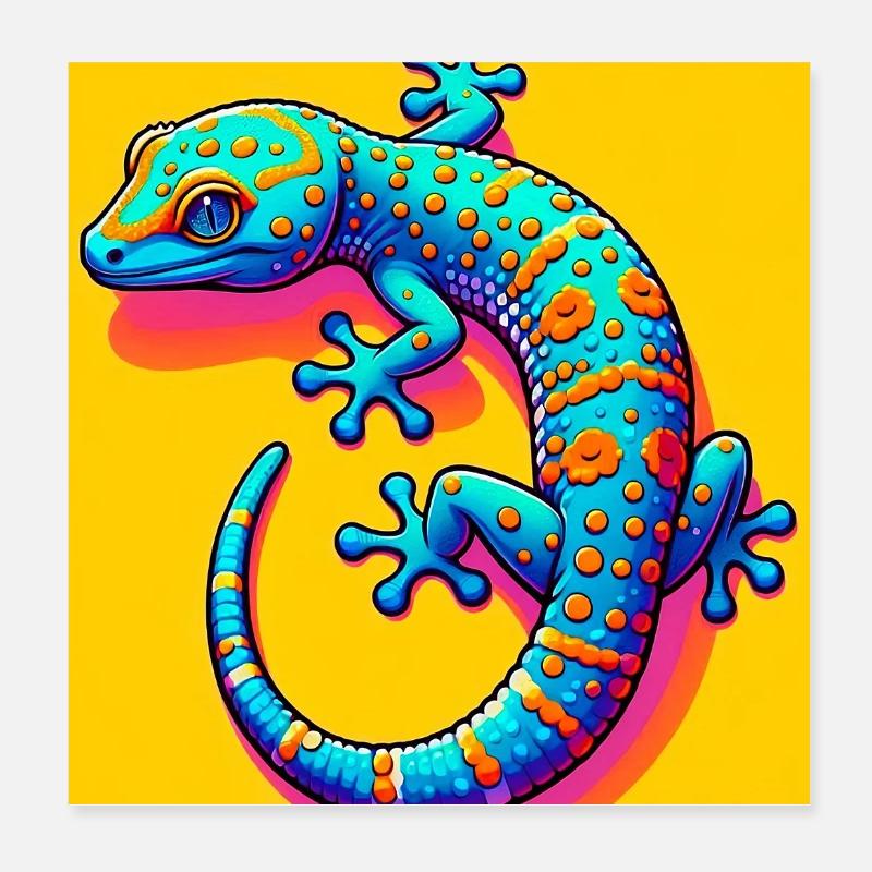 Gecko Poster 20 x 20 cm