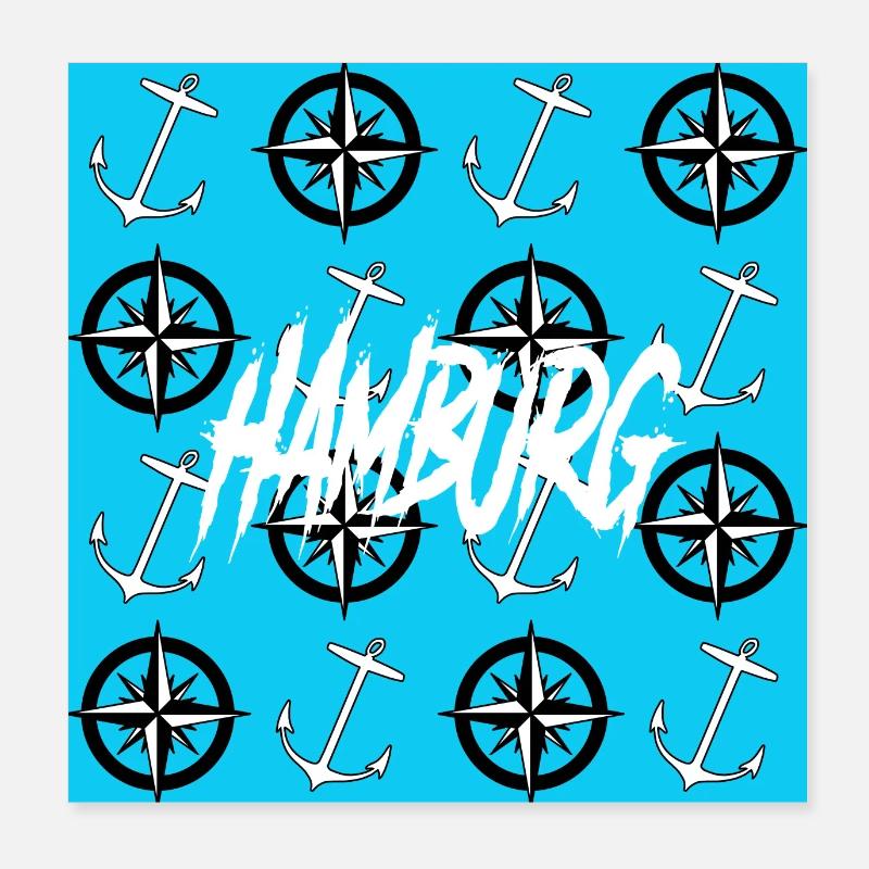 Hamburg Hafen Poster 20 x 20 cm