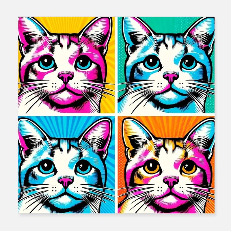 Katze Pop Art Poster 20x20 cm