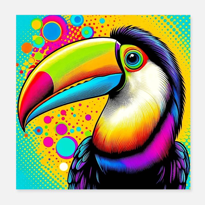 Tukan Pop Art Poster 20x20 cm