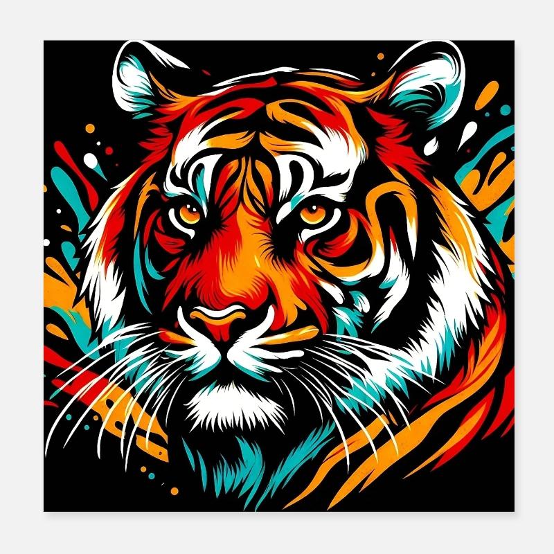 Tiger Poster 8" x 8" (20x20 cm)