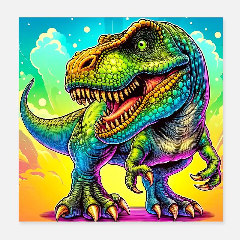 dinosaur Poster 8" x 8" (20x20 cm)