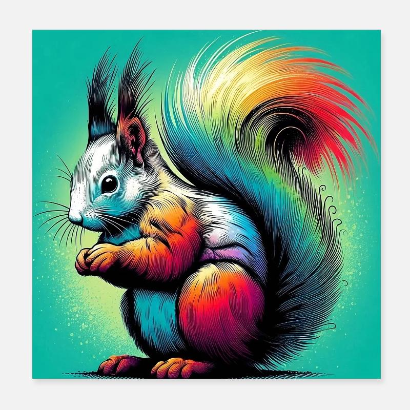 Eichhörnchen Poster 20x20 cm