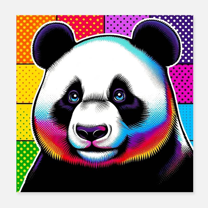 Panda Poster 20x20 cm