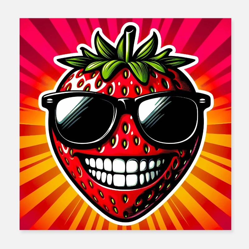 Erdbeeren Erdbeeren Poster 20x20 cm