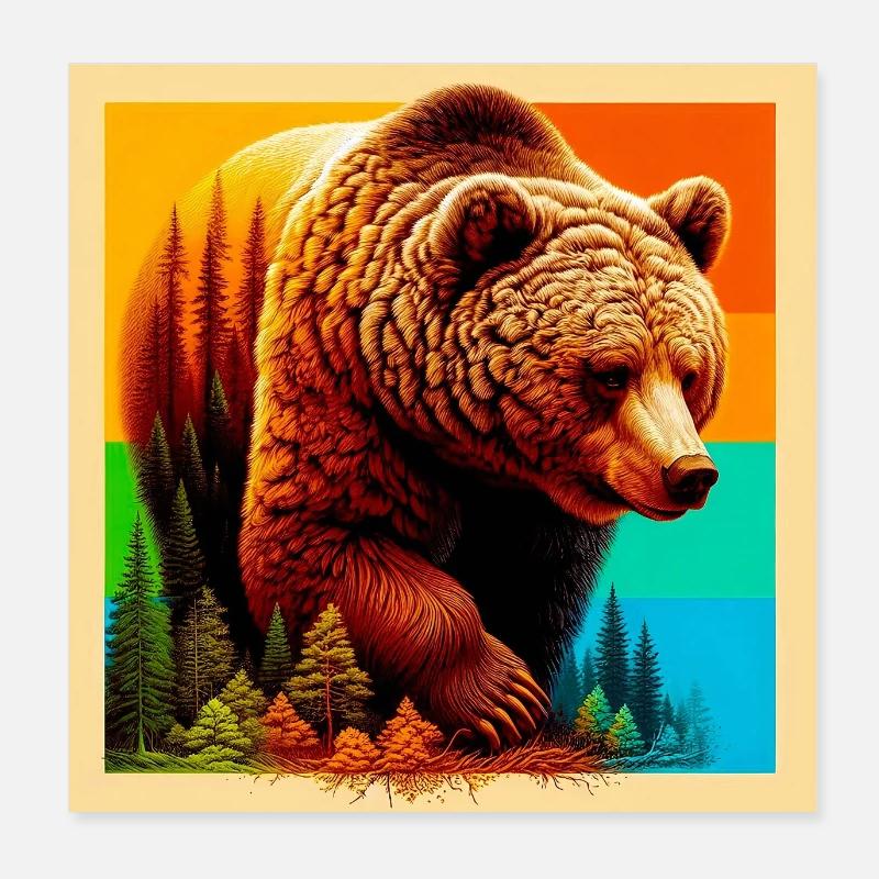 bear Poster 8" x 8" (20x20 cm)