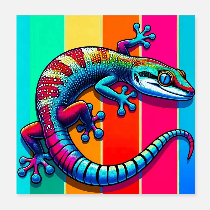 Gecko Poster 20x20 cm