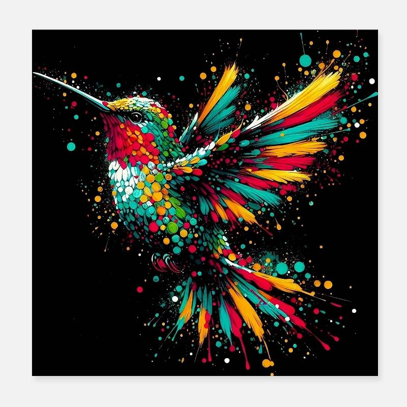 colibri Poster 20 x 20 cm