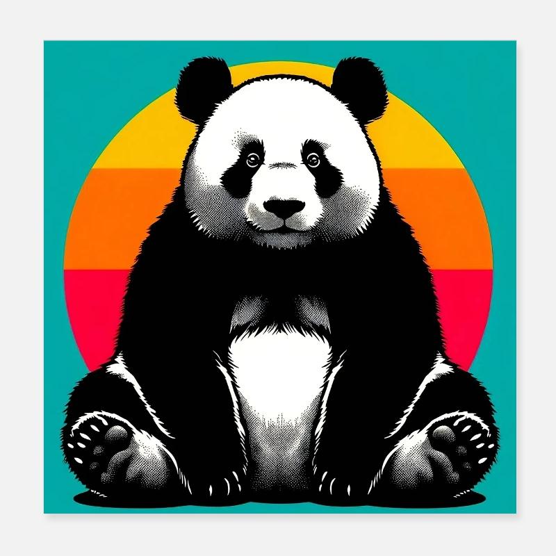 Panda Poster 20x20 cm