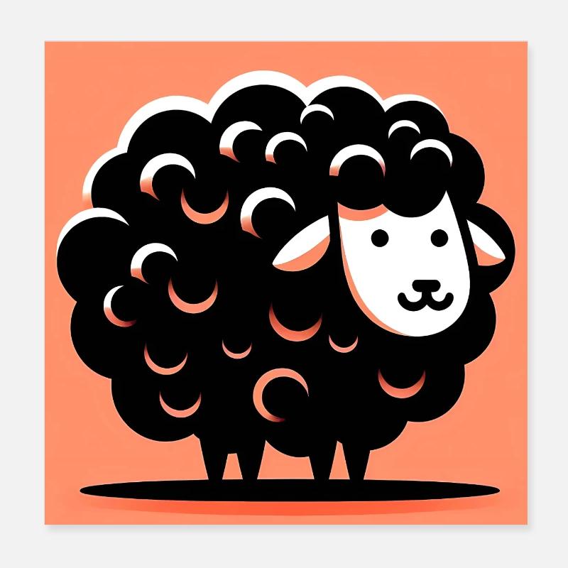 Mouton noir Poster 20 x 20 cm