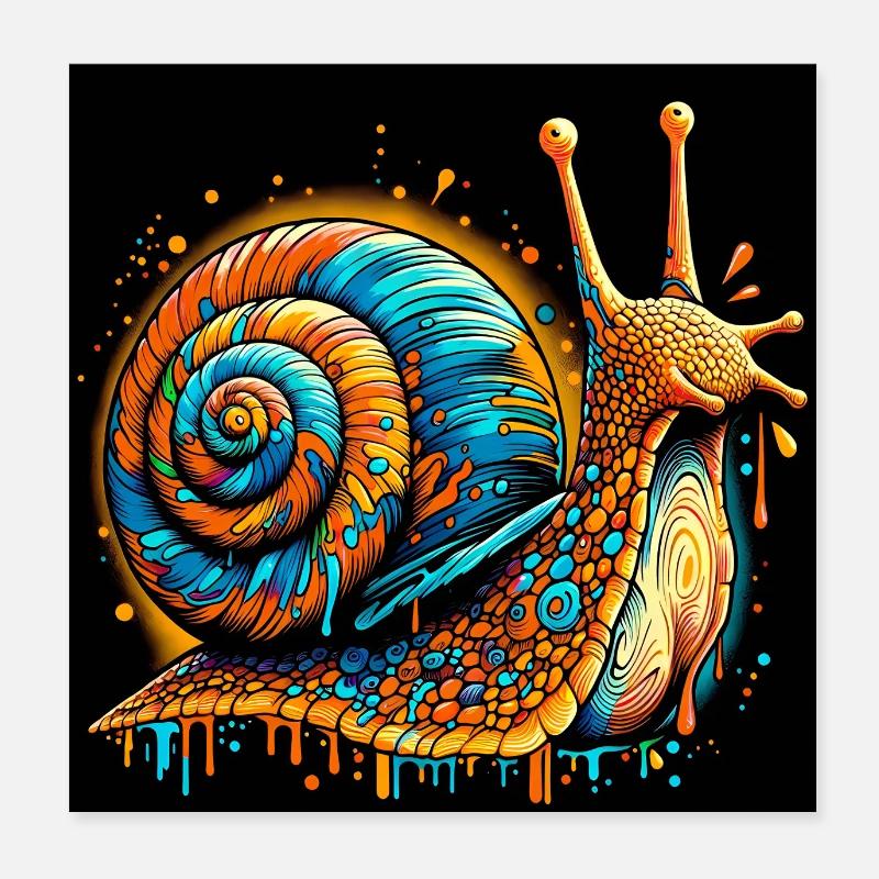 Schnecke Poster 20x20 cm
