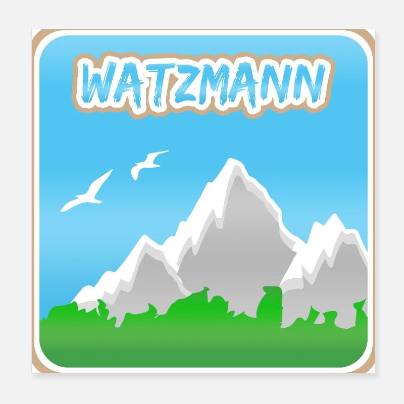 Watzmann alpiniste Poster 20 x 20 cm