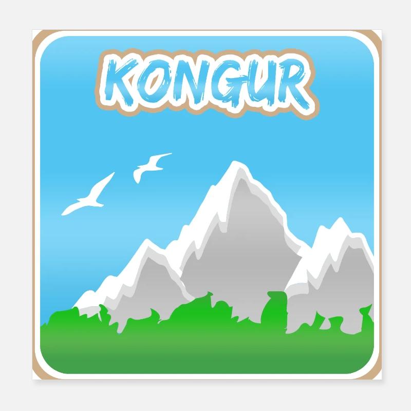 Mont Kongur Poster 20 x 20 cm