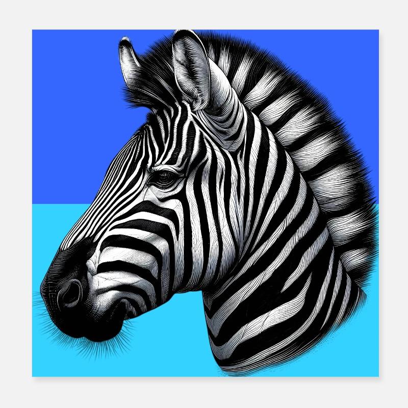 zebra Poster 8" x 8" (20x20 cm)